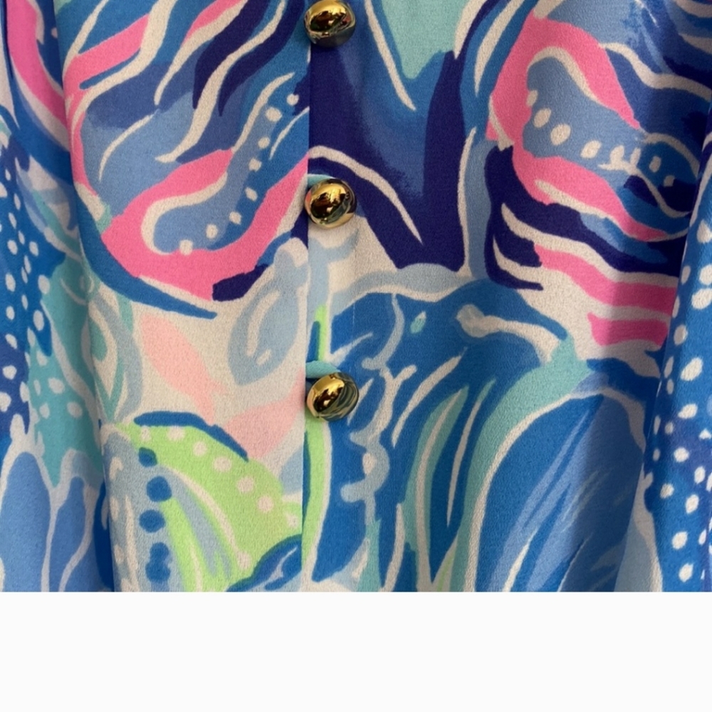 NWOT Pulitzer Resort Mareena Maxi Dress Saltwater Blue Shade Seekers XL - Picture 8 of 11